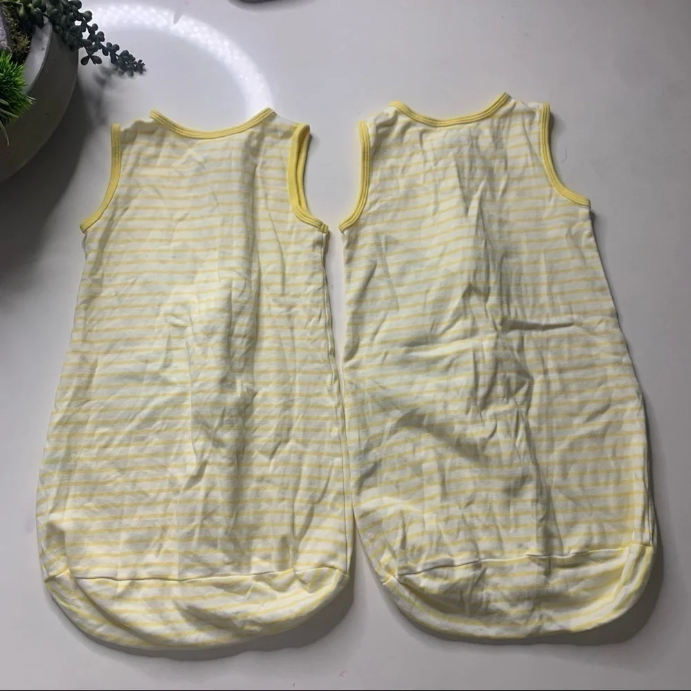 Carter’s Unisex 0 to 9 months Sleeveless Stripe yellow Bundle sleeper sacks